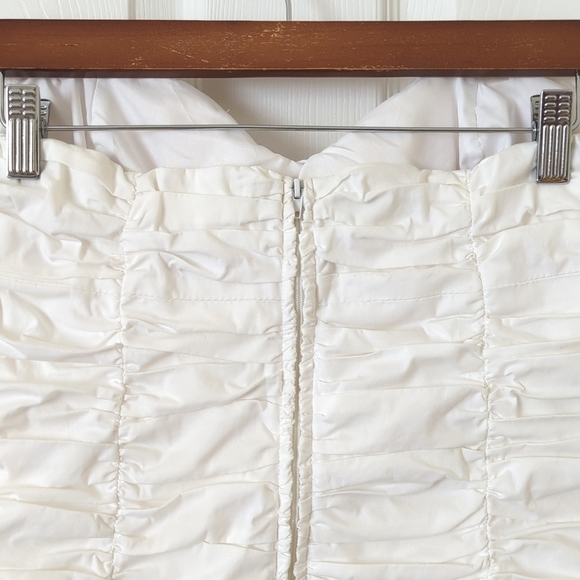 WD.NY Y2K Vintage Classic Ruched Strapless Sweetheart Fitted Tube Top White L - Picture 9 of 10